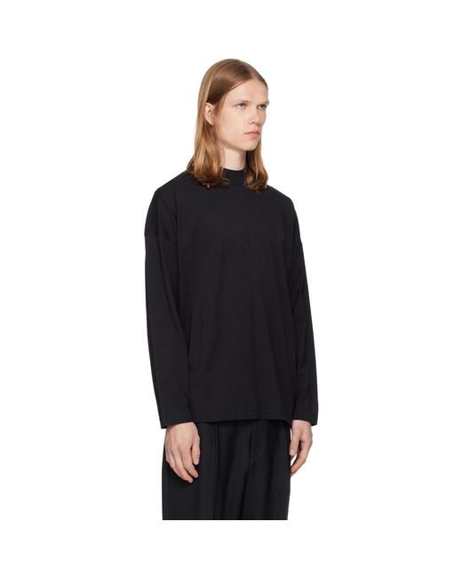 Jil Sander Black Cotton Mock-Neck T-Shirt for men