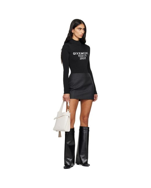 Givenchy Black Fine Rib '' Signature Bodysuit