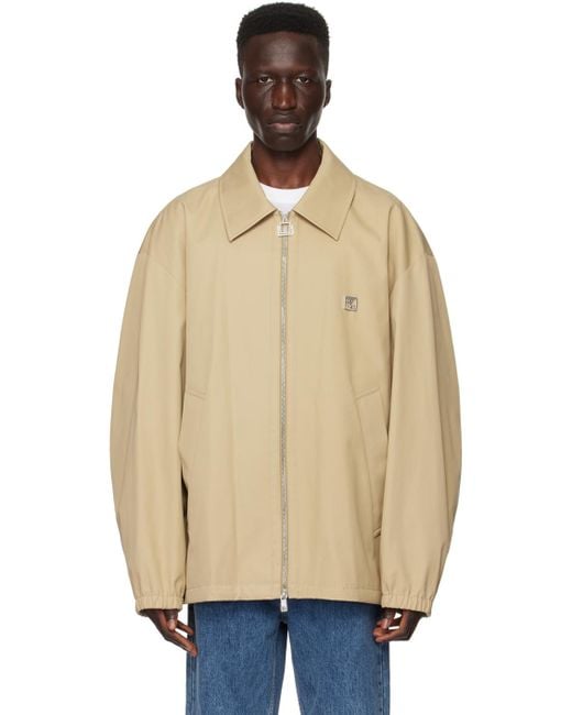 Wooyoungmi Natural Beige Pleated Jacket for men