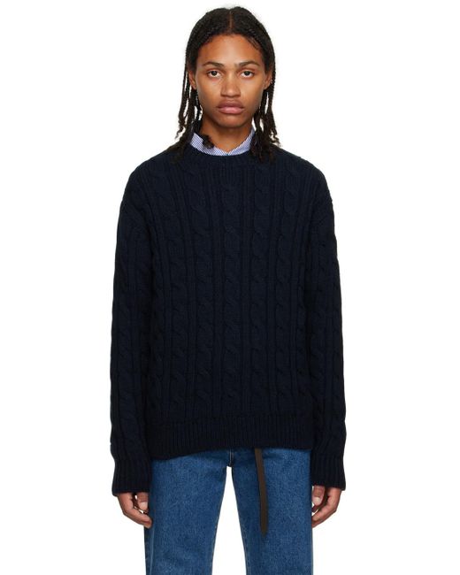 The Row Black Navy Aldo Sweater for men