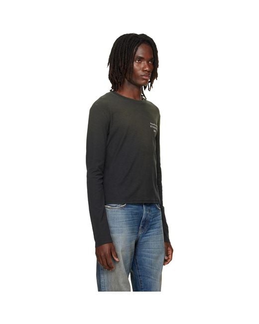 Acne Black Distressed Logo T-Shirt for men