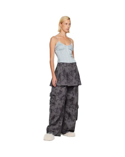 Collina Strada Gray Lawn Skirt Cargo Pants