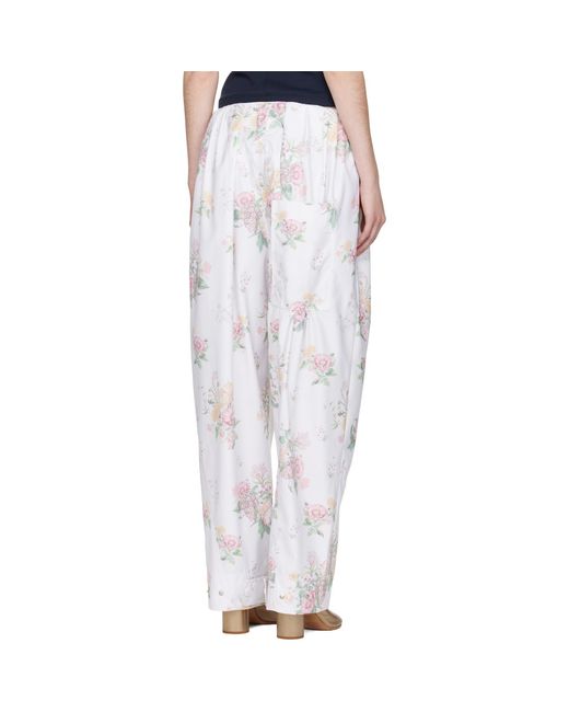 OPEN YY Black Full Gather Floral Trousers