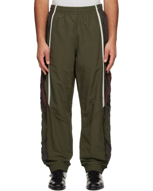 Martine Rose Green Khaki Layered Track Pants for men