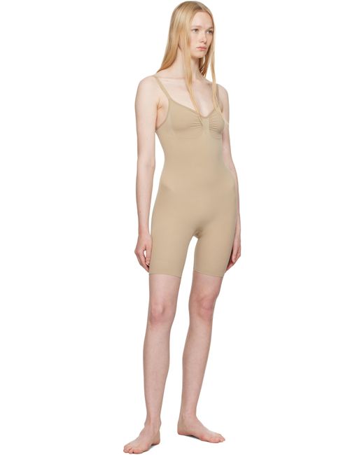 Skims Black Seamless Sculpt Mid Thigh Bodysuit