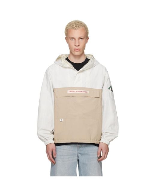 Aape By A Bathing Ape Natural Off- & 'Aape' Main Reversible Jacket for men