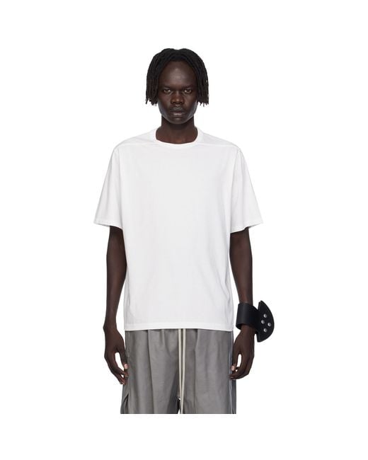 Rick Owens White Off- Concordians Brad T-Shirt for men