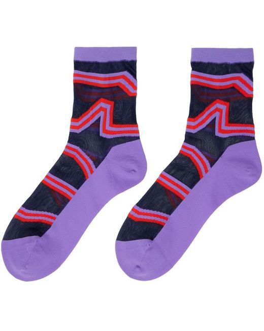 Issey Miyake Purple Stripe Socks