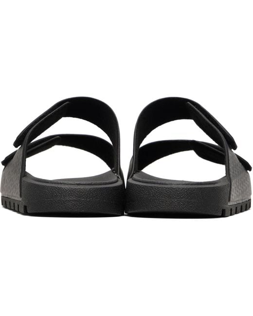 HUGO Black Printed-Logo Sandals for men