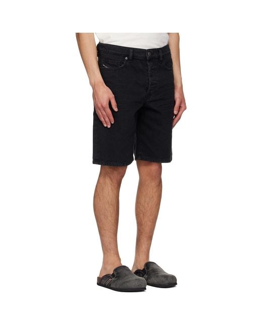 DIESEL Black Regular-Short Denim Shorts for men