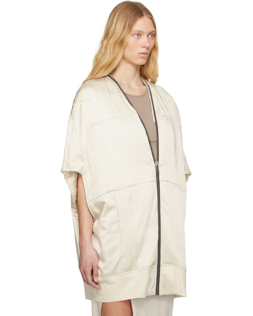 Rick Owens Natural Off- Hollywood Girdered Bubble Bomber Jacket