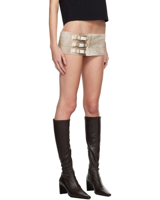 Mowalola Black Denim Belt-Strap Miniskirt