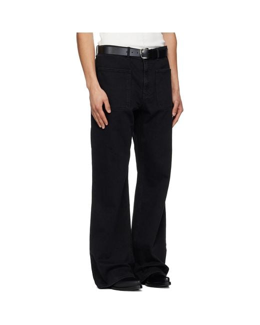 Courreges Black 2-Pocket Baggy Jeans for men
