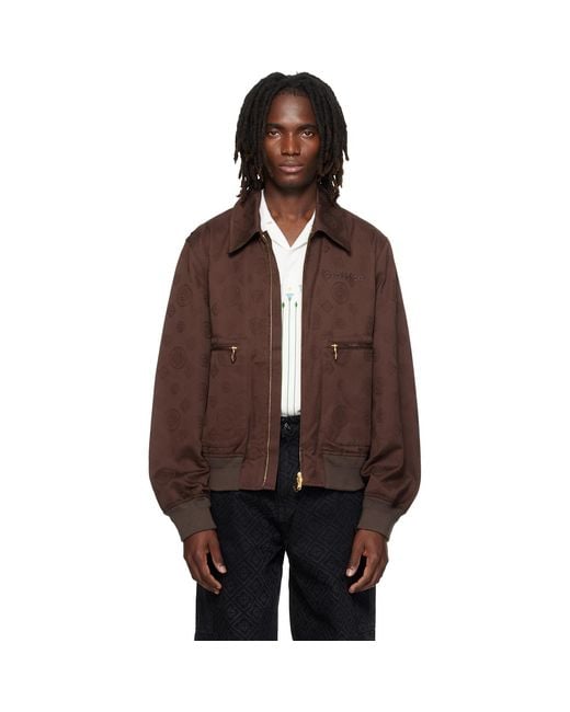 Casablanca Brown Monogram Blouson Jacket for men