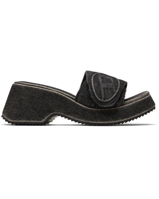 DIESEL Black Sa-Oval D Pf W Heeled Sandals