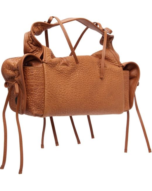Sac Brun Clair En Cuir Grainé À Poches Acne en coloris Brown