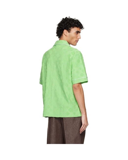 Casablanca Green Monogram Short Sleeve Shirt for men