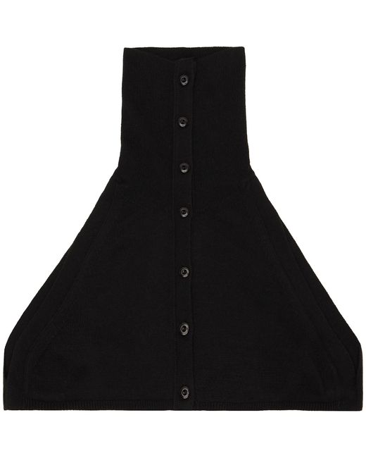 OPEN YY Black Button Up Neck Layer Collar