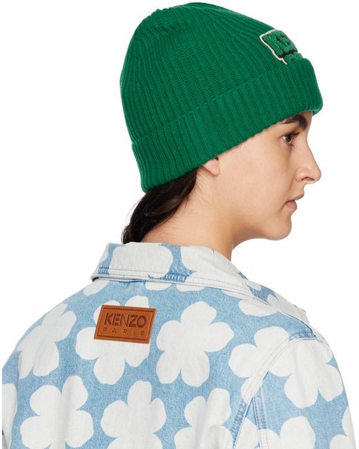 KENZO Green College Patch Beanie