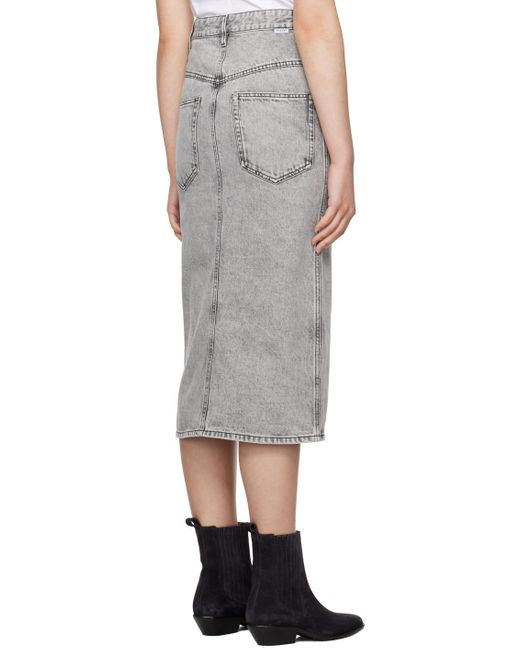 Isabel Marant Black Vandy Denim Midi Skirt