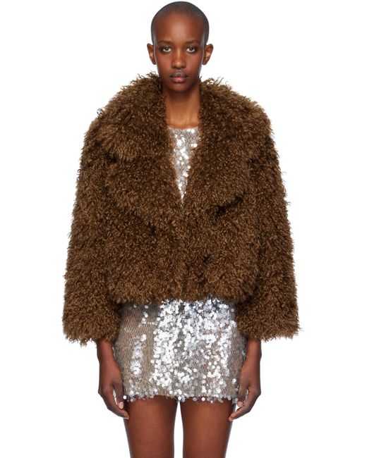 Blouson Brun Clair En Fourrure Synthétique À Poils Frisés Anna Sui en coloris Brown