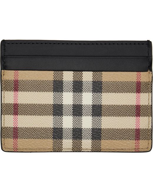 Burberry Black Check Card Holder for men