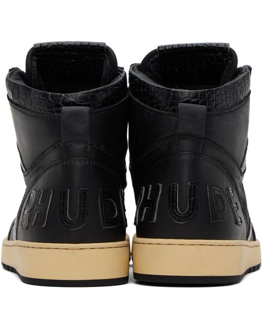Rhude Black Rhecess-hi Sneakers for men