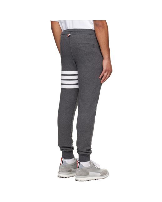 Thom Browne Black Classic Loopback 4-Bar Sweatpants for men
