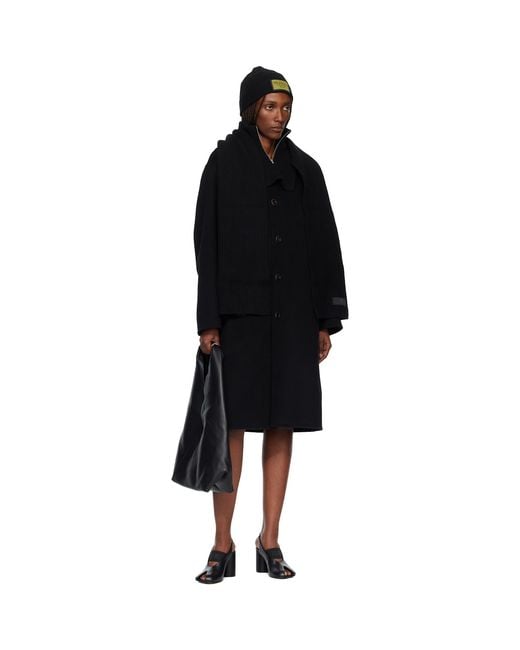 MM6 by Maison Margiela Black Fisherman Knit Camionneur Scarf