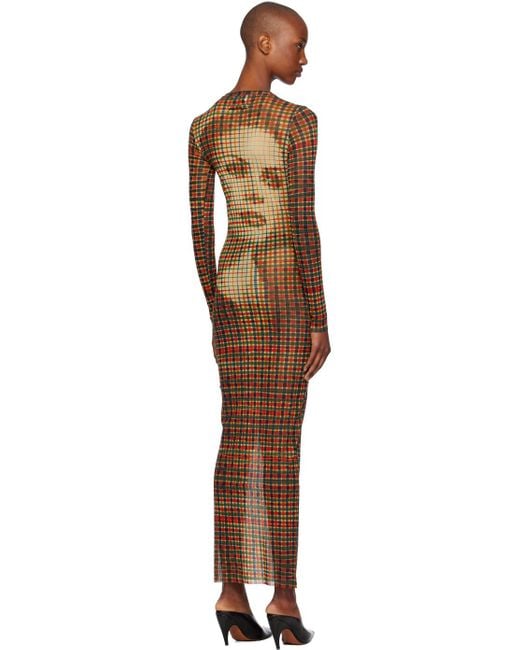 Jean Paul Gaultier マルチカラー Tartan Face マキシワンピース Black