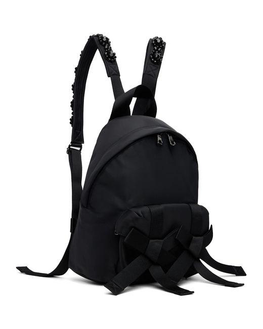 Simone Rocha Black Beaded Utility Bow Backpack