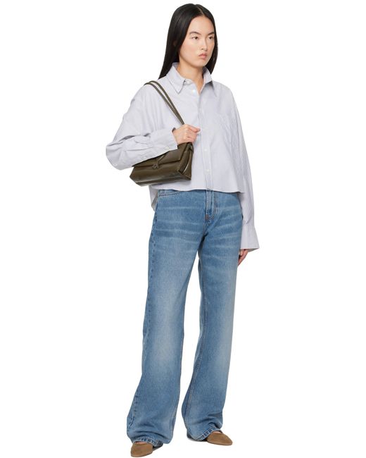 AMI ブルー コットン ラージフィット ジーンズ Blue