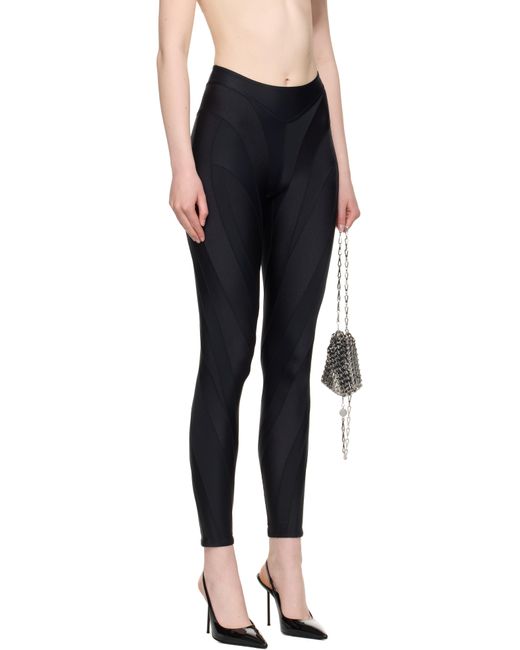Mugler ブラック Spiral レギンス Black