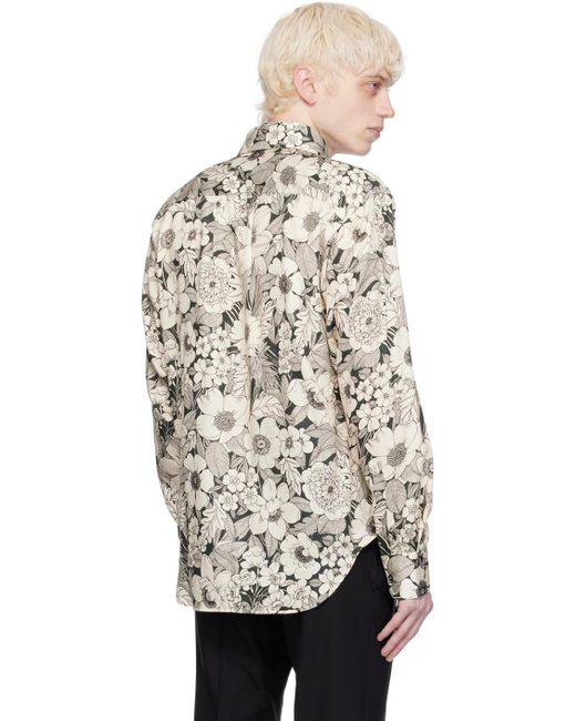 Tom Ford Multicolor Off-white Linear Floral Shirt for men