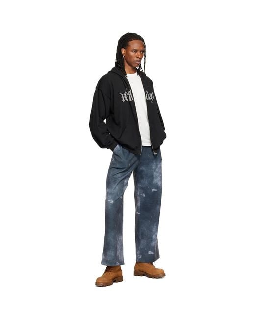 we11done Black Devil Arms Up Zip-Up Hoodie for men