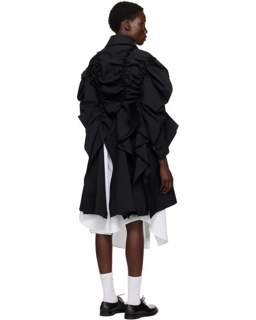 Tao Comme Des Garçons ブラック Yarn Dyed Wool Polyester Tropical コート Black