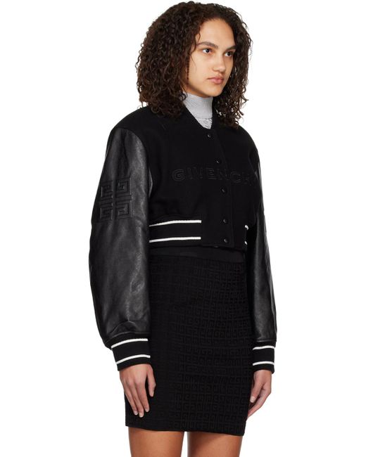 Givenchy Black 4g Varsity Bomber Jacket