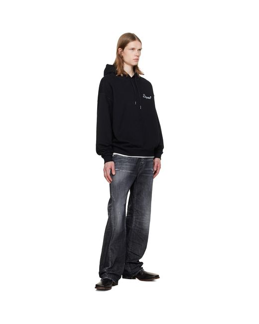 DSquared² Black Loose Twisted Jeans for men