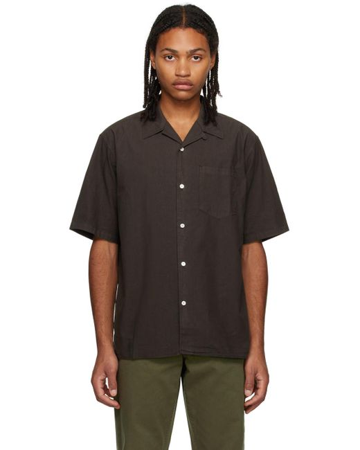 Norse Projects Black Brown Carsten Shirt for men