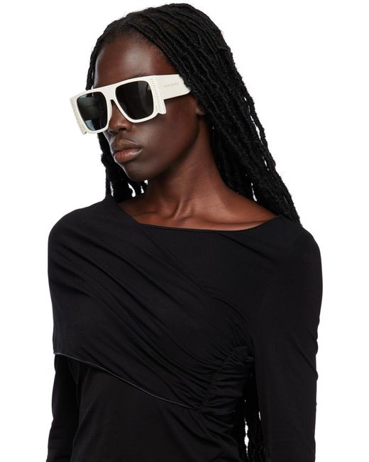 Magda Butrym Black Off-white Linda Farrow Edition 'all Eyes On Me' Sunglasses