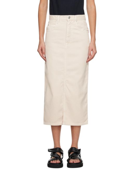 Isabel Marant Black Off-white Tilauria Denim Midi Skirt