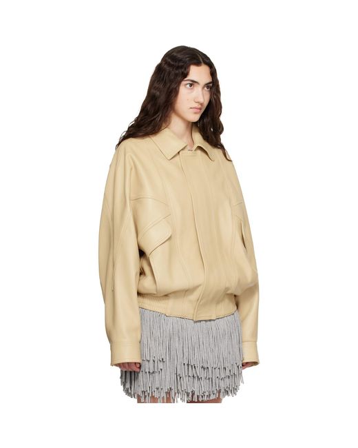 Abra Natural Leather Bomber Jacket