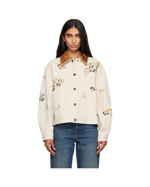 Isabel Marant White Lavine Denim Jacket