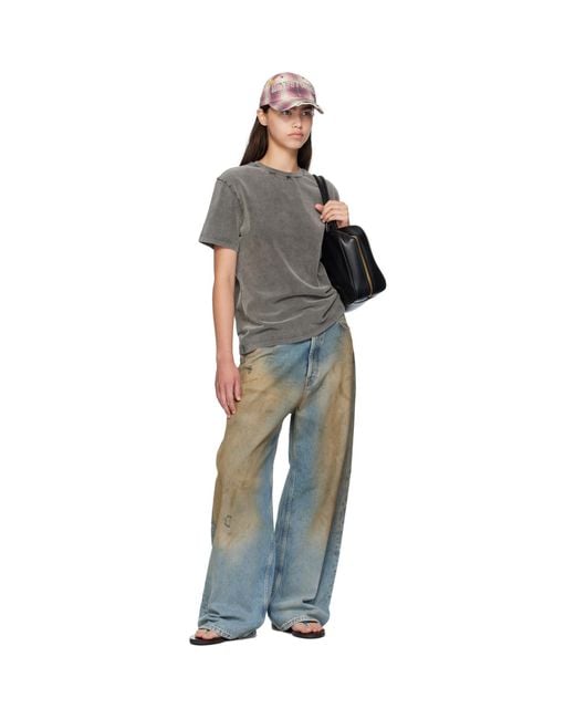 Acne Multicolor Cotton Crewneck T-Shirt