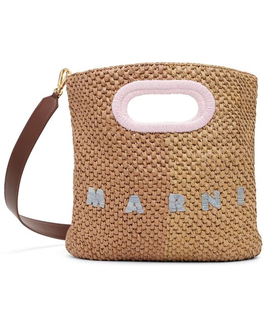 Marni Brown Paper Raffia Seaside Bag