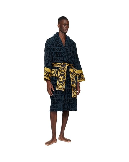 Versace Black 'I Heart Baroque' Bathrobe for men