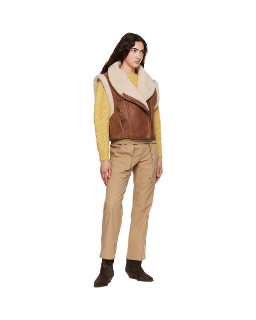 Isabel Marant Brown Alime Shearling Vest