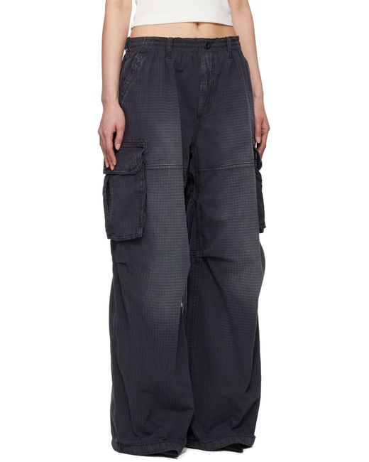 Alexander Wang ブラック Pre-Styled リップストップ カーゴパンツ Blue