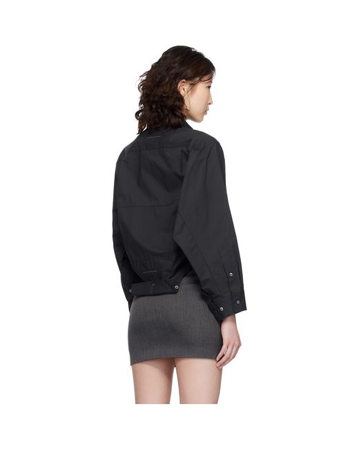 MM6 by Maison Margiela Black Mirrored Cotton Poplin Shirt
