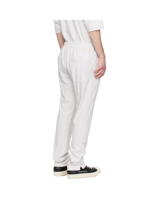 Rick Owens White Off- Temple Berlin Drawstring Sweatpants for men